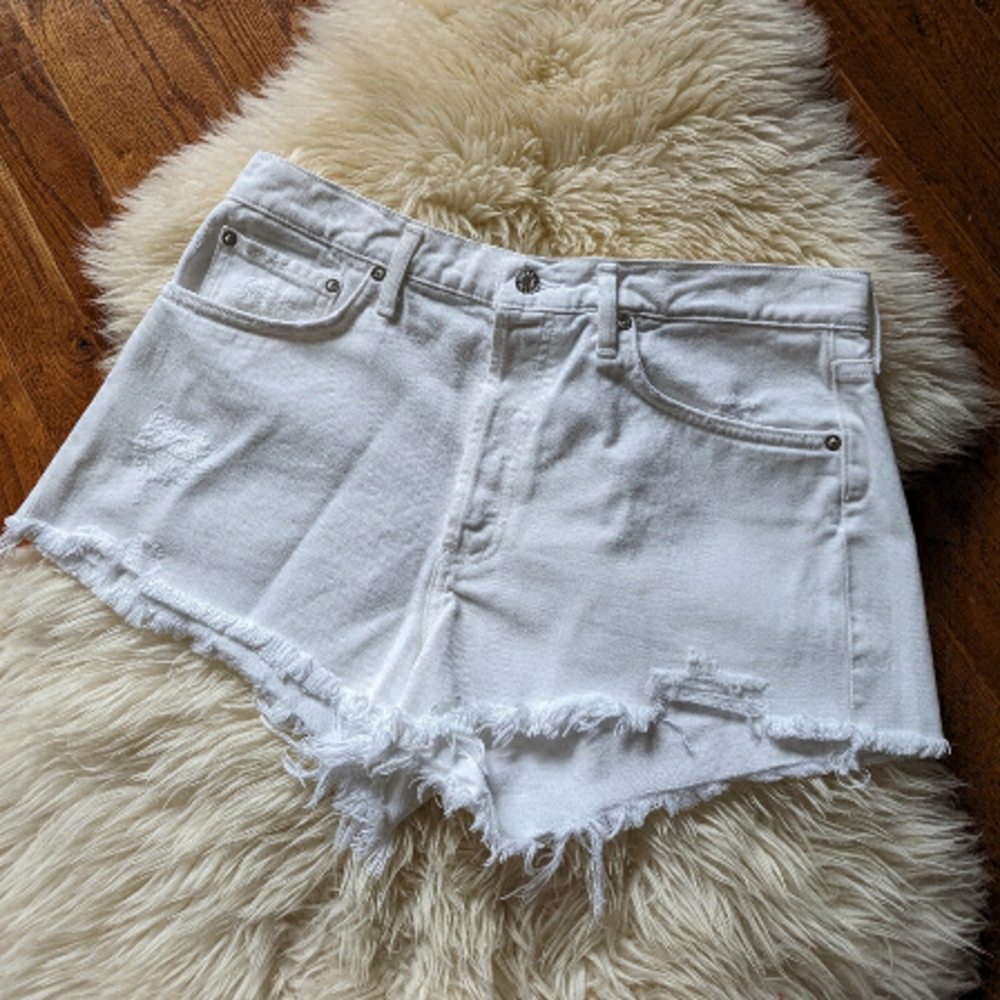 AGOLDE white cut off denim jean shorts 31